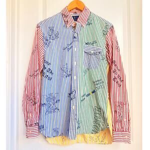 Polo Ralph Lauren Button Down Prep School Graffiti Button Down Medium